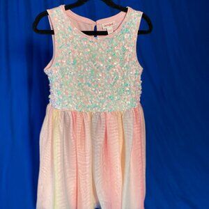 Cat & Jack sleeveless Pink Sequin party dress Size Medium 7/8